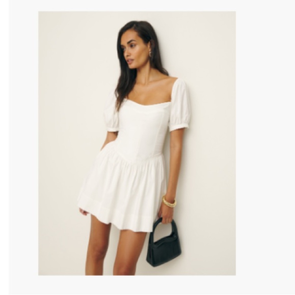 Reformation Calie White Mini Dress Size 4